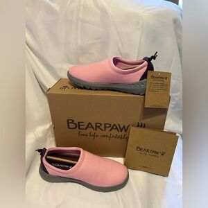 BearPaw Women’s Pink and Gray Slippers